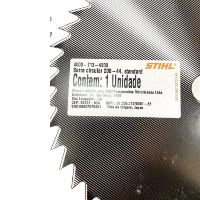 Serra Circular para Roçadeira 20mm X 200mm 44 Dentes STANDARD FS160 4000-713-4200 STIHL-c0c681ba-c8f9-4fe6-87f8-f9179762727f