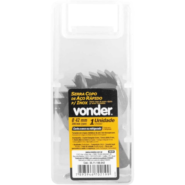 Serra Copo de Aço Rápido 42mm para Inox 3511100042 VONDER-e54c41bc-3801-4274-b66a-0bb05ea57893