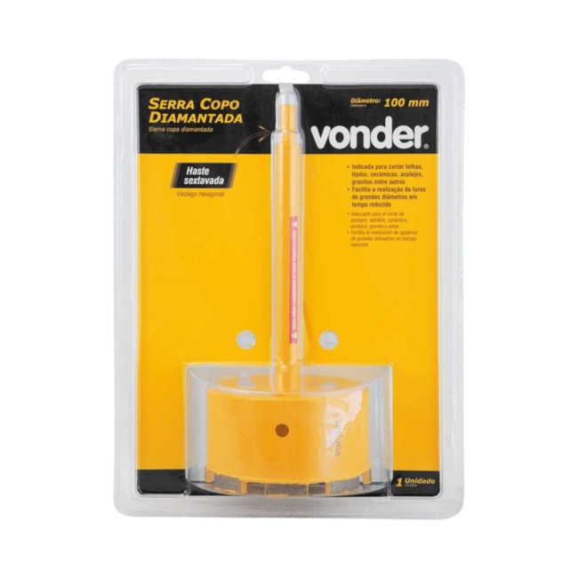 Serra Copo Diamantada 100mm com Haste 3617100100 VONDER-d71ec1fd-a220-4b36-b7a8-74d2c3a92586