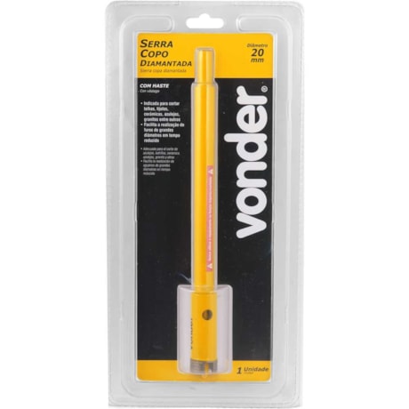 Serra Copo Diamantada 20mm com Haste 3617100020 VONDER-00466f03-1514-48ed-9757-99ebaa582b3e