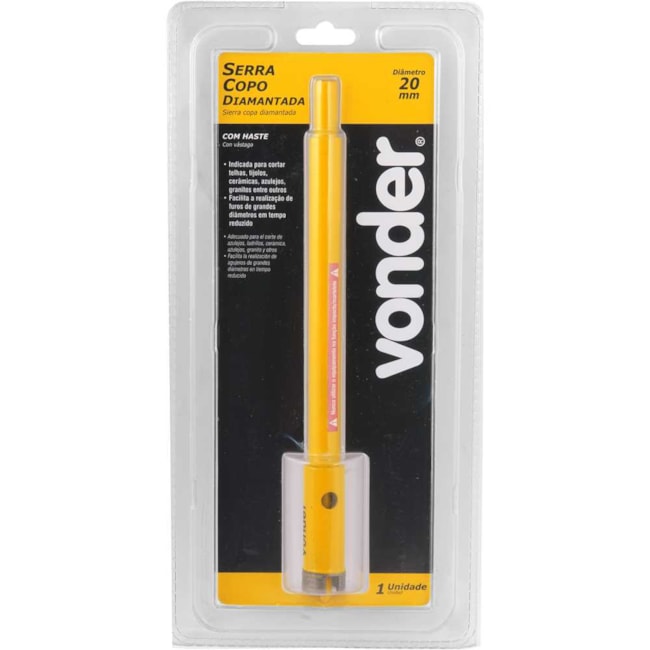 Serra Copo Diamantada 20mm com Haste 3617100020 VONDER-e3eedc2c-0556-4d16-8c77-d4a459d7a81c