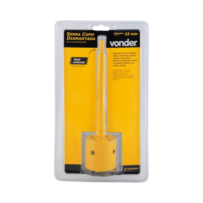Serra Copo Diamantada 53mm com Haste 3617100053 VONDER-3c7274f9-8660-4d2f-ab68-516592c7b5c1