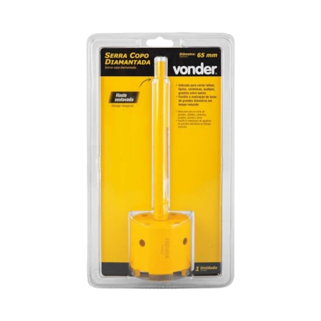 Serra Copo Diamantada 65mm com Haste 3617100065 VONDER-8b32893d-dfb2-4670-a13b-d1f092104e66