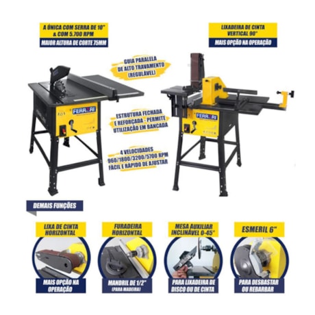Serra de Bancada MultiFunção 1500W com Motor e Lixa MF-7/MF-TLM FERRARI-304b7992-b744-41ca-8af4-da8222e61fef