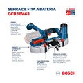 Serra de Fita Portátil 18V 63.5mm sem Bateria sem Carregador GCB 18V-63 BOSCH
