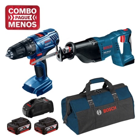 Serra Sabre à Bateria 18V GSA 18V LI + Furadeira de Impacto 1/2