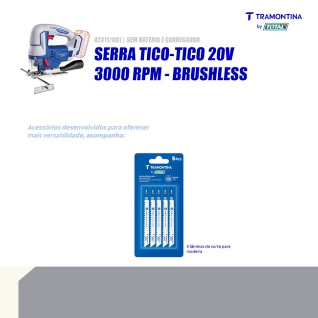 Serra Tico Tico 110mm 20V Sem Bateria Sem Carregador Brushless 42311/001 TRAMONTINA MASTER-ef20a9ae-6e9b-4a06-a413-4a420ca5575a