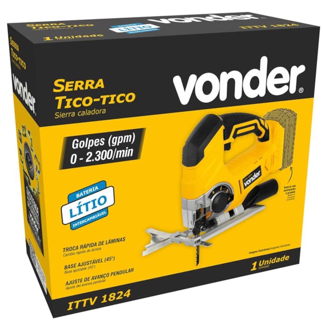 Serra Tico Tico 65mm 18V s/ Bateria s/ Carregador ITTV 1824 6004182400 VONDER-6974e31e-776a-4144-b62d-e191456841bd