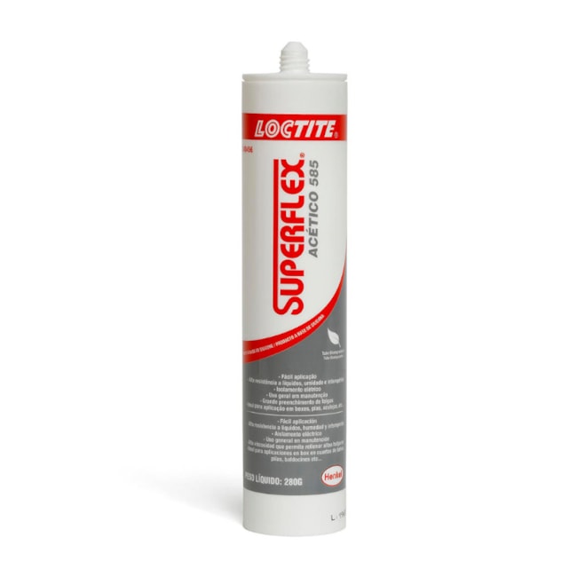 Silicone Vedante Acético Transparente 280g SUPERFLEX 585 LOCTITE-f93068a4-9ecc-4f8b-ae50-ebdb828dcf01