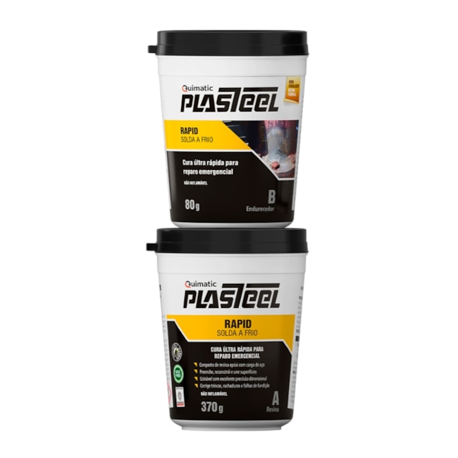 Solda a Frio Plasteel Rapid 1:1 250G PR1 QUIMATIC-7bab46b9-17a4-407c-9404-04ea2765c920