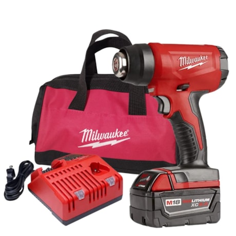 Soprador Térmico 18V 486/875C com Bateria 5.0Ah Carregador 220V e Bolsa 2688-159N MILWAUKEE