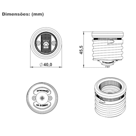 Soquete Adaptador E40 para E27 4A 250V em Porcelana MT2423 DECORLUX-2b3443db-5966-4220-a600-7c51f9e81529