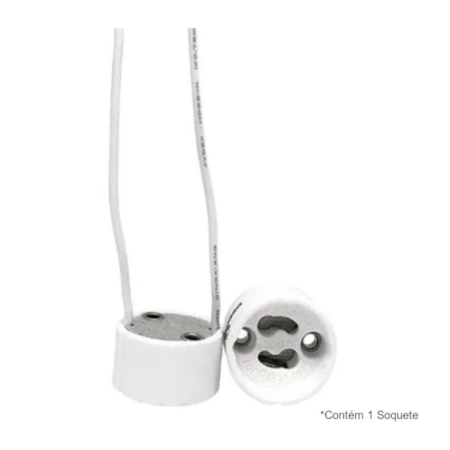 Soquete Base GU10 2A 250V com Rabicho para Lâmpada LED Dicroica MT1103 DECORLUX-8147b1bb-d7ce-4eb6-b068-2935fca51fea