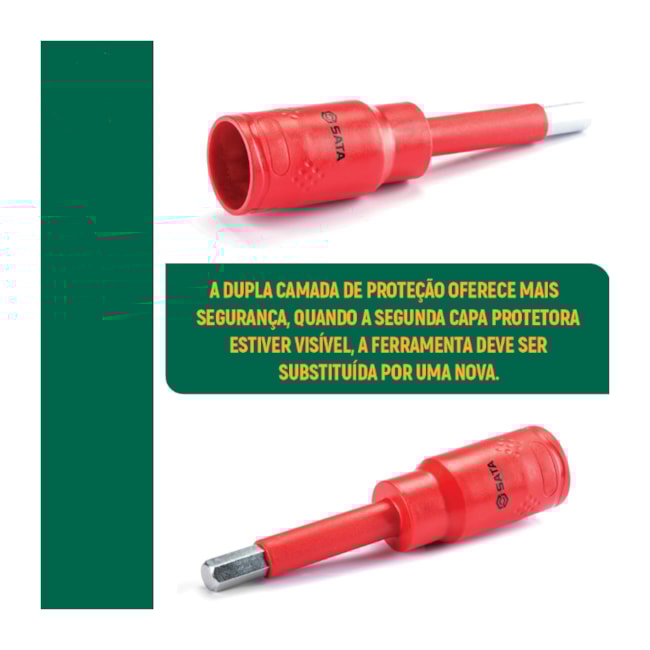 Soquete Bit Hexagonal Isolado 1000V VDE 8MM Encx 1/2