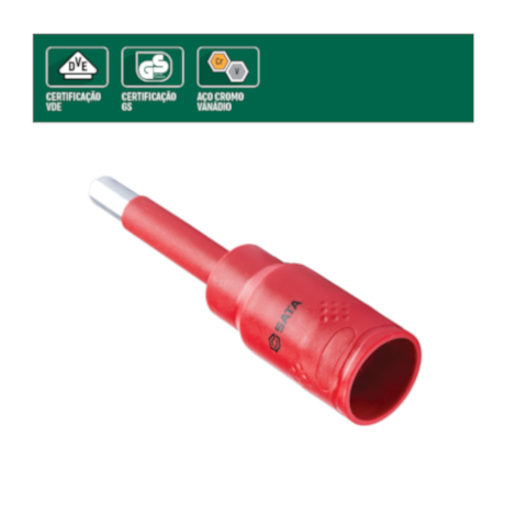 Soquete Bit Hexagonal Isolado 10mm 1/2 Isolado 1000V VDE ST24405IEC SATA-de482127-dc47-49ad-a04b-13c4a8509e74