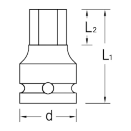 Soquete de Impacto Hexagonal 1/4