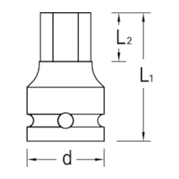 Soquete de Impacto Hexagonal 1/4