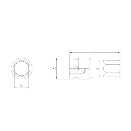 Soquete de Impacto Hexagonal 10mm 1/2