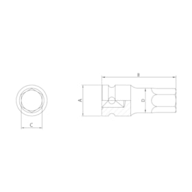 Soquete de Impacto Hexagonal 19mm 1/2