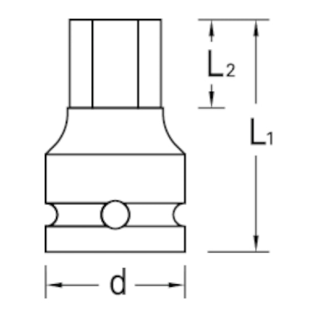 Soquete de Impacto Hexagonal 19mm 1/2