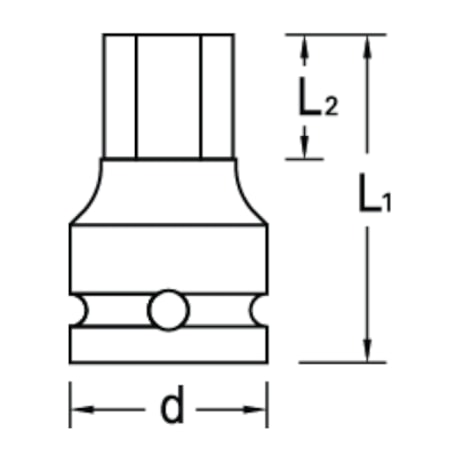 Soquete de Impacto Hexagonal 27mm Encaixe 1