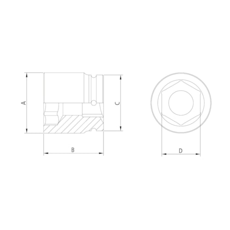 Soquete de Impacto Sextavado 1.1/2'' 60mm 44937/060 TRAMONTINA PRO