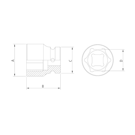 Soquete de Impacto Sextavado 1.1/8'' 1/2'' 44879/115 TRAMONTINA PRO