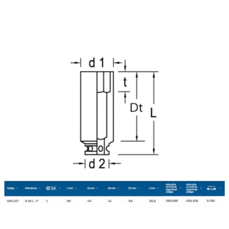 Soquete de Impacto Sextavado 1