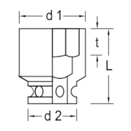 Soquete de Impacto Sextavado 10mm 1/2