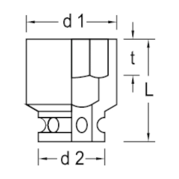 Soquete de Impacto Sextavado 10mm 1/2