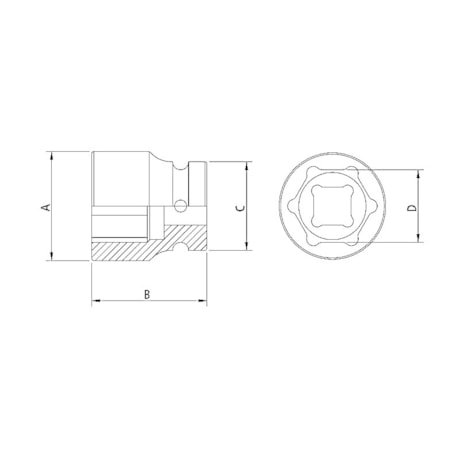 Soquete de Impacto Sextavado 3/8'' Encaixe 3/8'' 44898/101 TRAMONTINA PRO-0998b7e7-7b15-4354-b134-8c55a17a8158