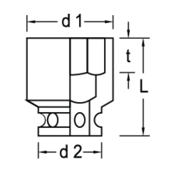 Soquete de Impacto Sextavado 80mm Encaixe 1/2