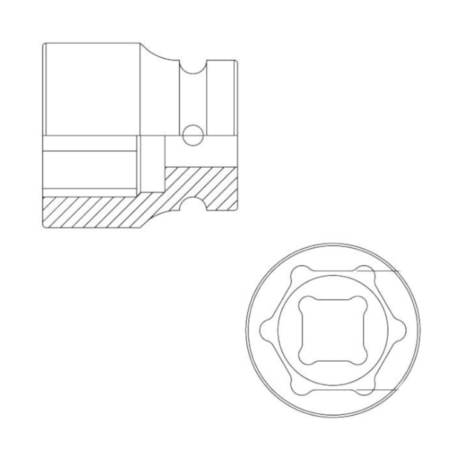 Soquete de Impacto Sextavado de 19mm Encaixe 3/4'' 44890119 TRAMONTINA PRO-78f163f1-5457-45c9-9ac6-801f0f1eeb14