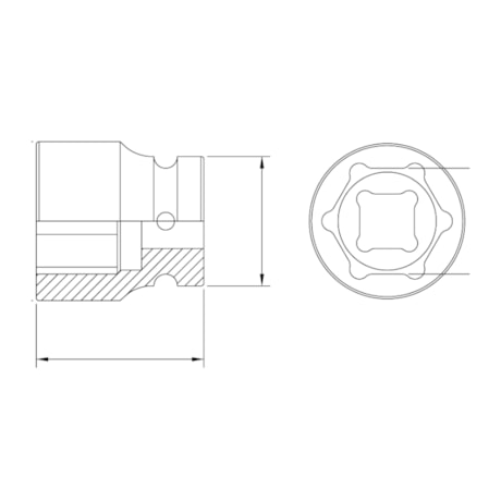 Soquete de Impacto Sextavado de 24mm com Encaixe 1/2