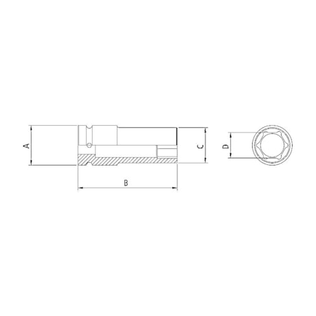 Soquete de Impacto Sextavado Longo em Aço Cromo Molibdênio 9/16'' Encaixe 3/8'' 44909104 TRAMONTINA PRO-2205967a-10f2-441f-a297-b03e592592d2