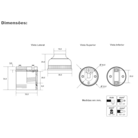 Soquete E27 4A 250V de Termoplástico Pendente sem Chave MT2185 DECORLUX