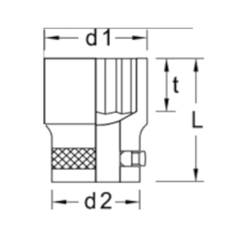 Soquete Estriado 12 mm Encaixe 1/2