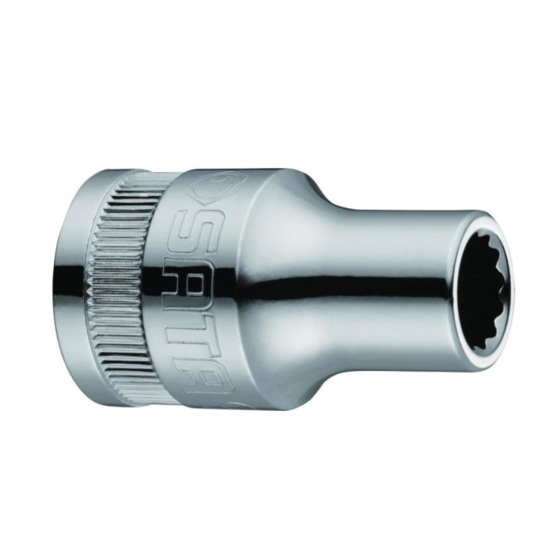 SATA Steckschlüsseleinsatz (Stecknuss) 12 Mm, 12-kant, 1/2" Antrieb – Aus Chrom-Vanadium-Stahl, Dünnwandig & Hochglanzverchromt