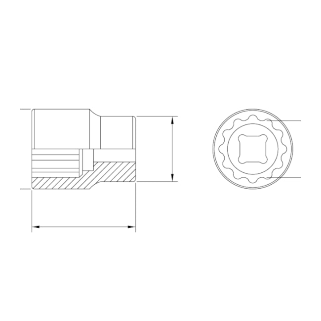 Soquete Estriado 18MM Encx 1/2