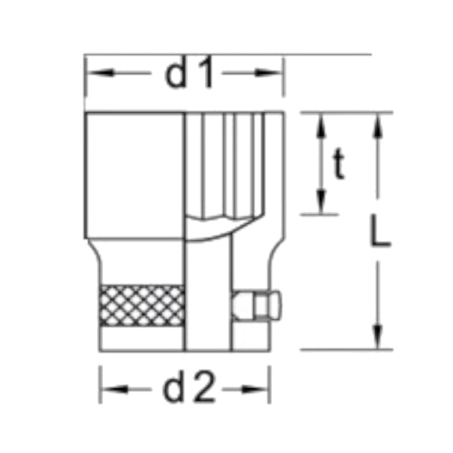 Soquete Estriado 22 mm Encaixe 3/4