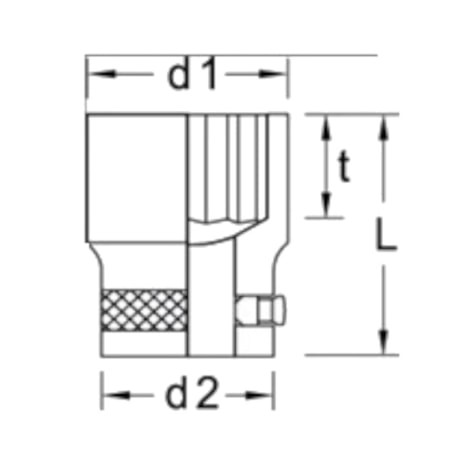 Soquete Estriado 24 mm Encaixe 3/4