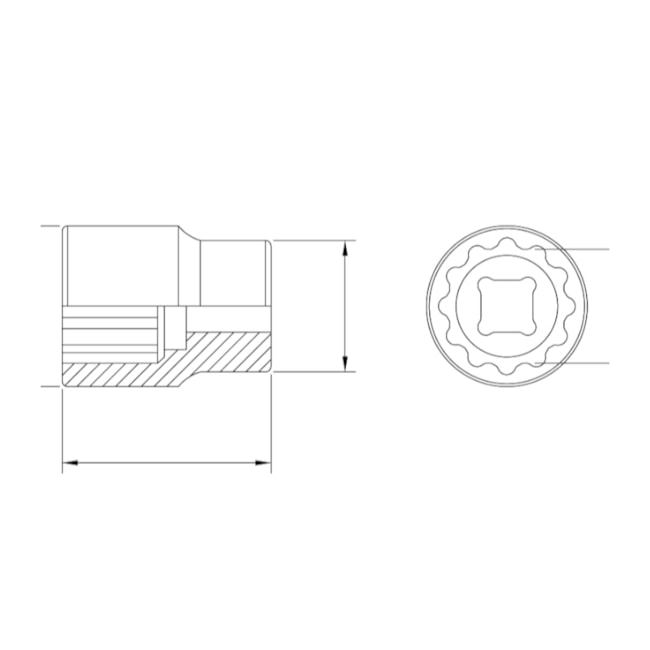 Soquete Estriado 30MM Encx 1/2