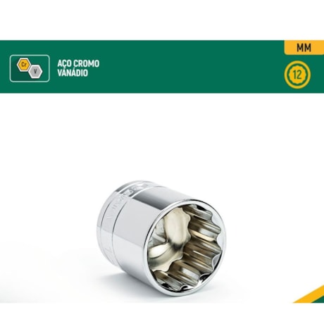 Soquete Estriado 33mm Encaixe 3/4