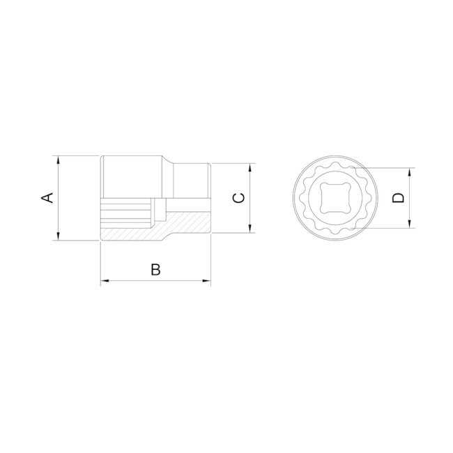 Soquete Estriado 48mm 3/4