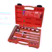 Soquete Estriado 8 a 32mm Encaixe 1/2" Jogo com 23 Pecas 110023 Soquete Estriado 8 a 32mm Encaixe 1/2" Jogo com 23 Pecas 110023