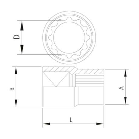 Soquete Estriado de 11/32