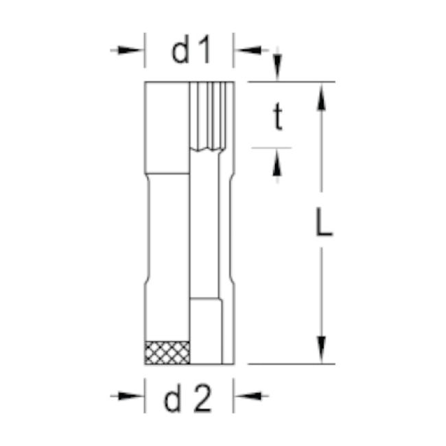Soquete Estriado Longo 10 mm Encaixe 3/8