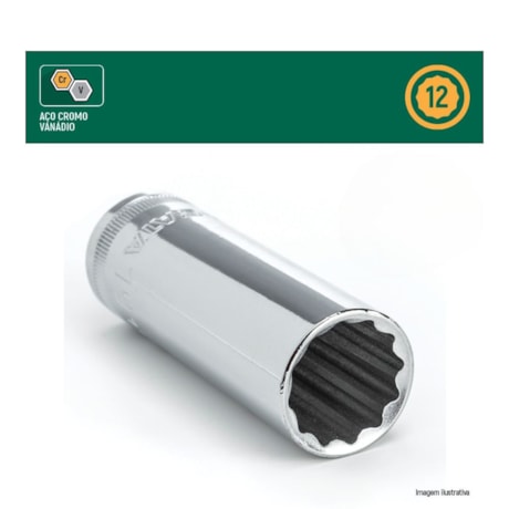 Soquete Estriado Longo 14mm x 1/2