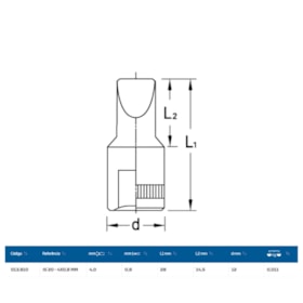 Soquete Fenda 4mm Encaixe 1/4