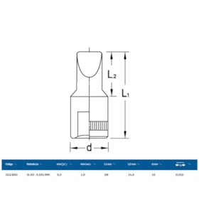 Soquete Fenda 5.5mm Encaixe 1/4